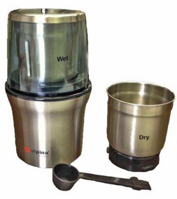 Revel CCM103 Stainless Steel Wet and Dry Coffee/Spice/Chutney Grinder with  Two Bowls, Silver