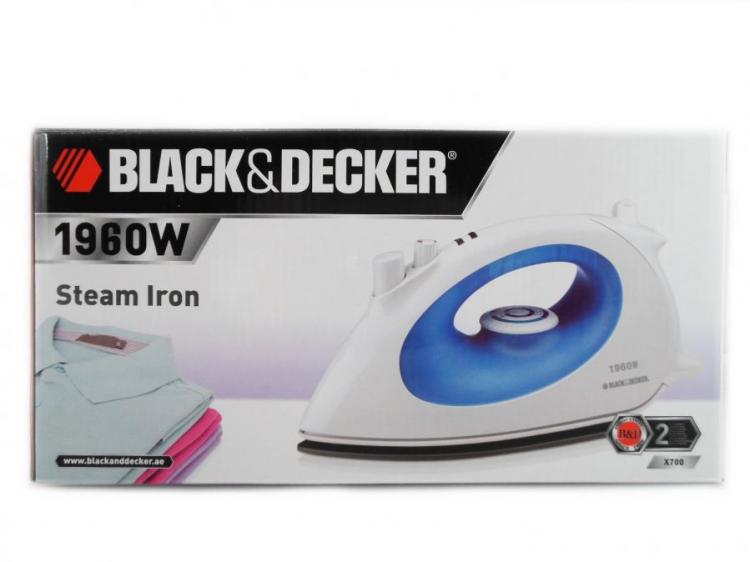 Black & decker x700 1960w steam iron with non-stick coating, 220 to 240-volt