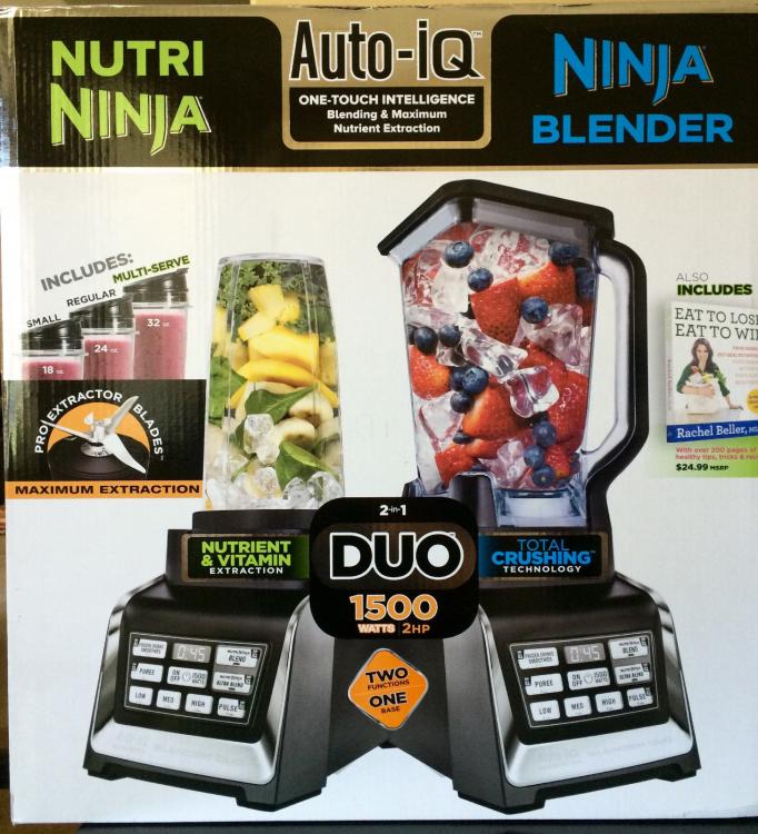 Ninja 1500 Watt 72 Ounce Auto-iQ Duo Blender & Cups with Recipe