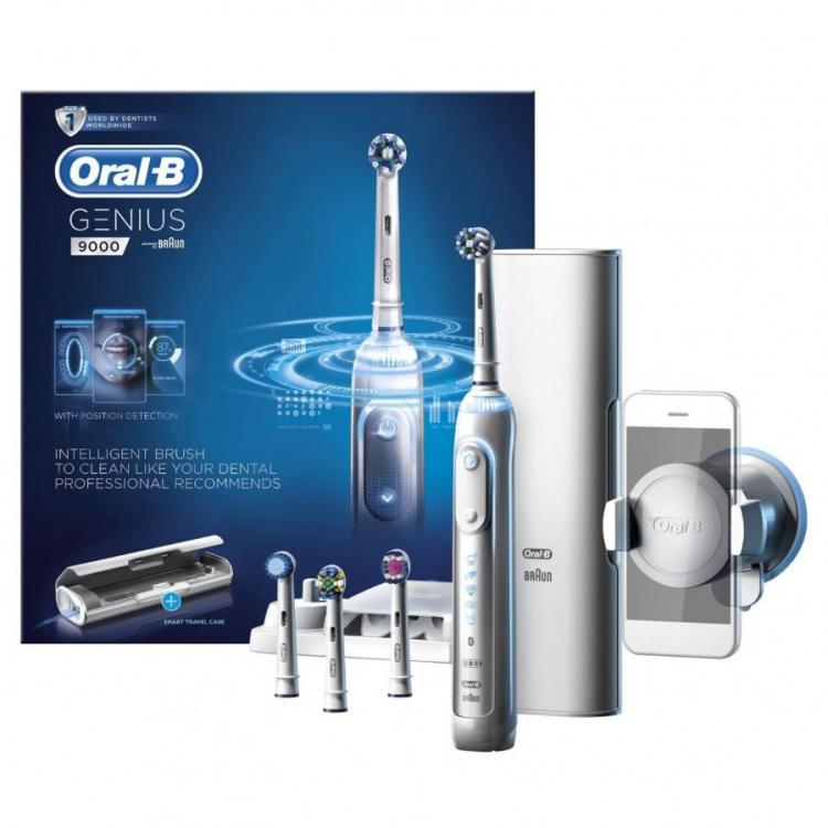Genius 9000 Electric Rechargeable Toothbrush Powered by Braun - White