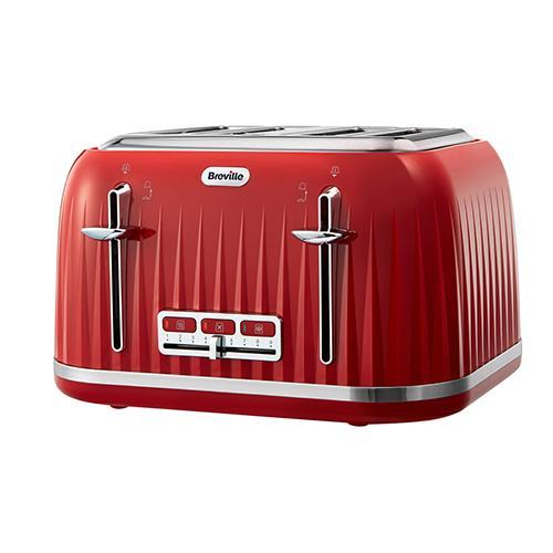 Breville VTT783 Impressions 4-Slice Toaster with High-Lift and Wide Slots, Red