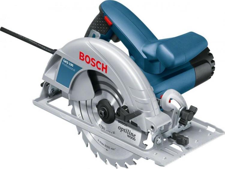 Bosch Professional GKS 190 Circular Saw , suction adapter, rip fence,  cutting depth: 70 mm
