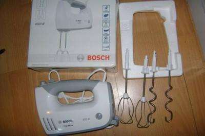 Bosch hand mixer MFQ 36400, white-gray 450 watts, 5 speed levels 220 NOT USA