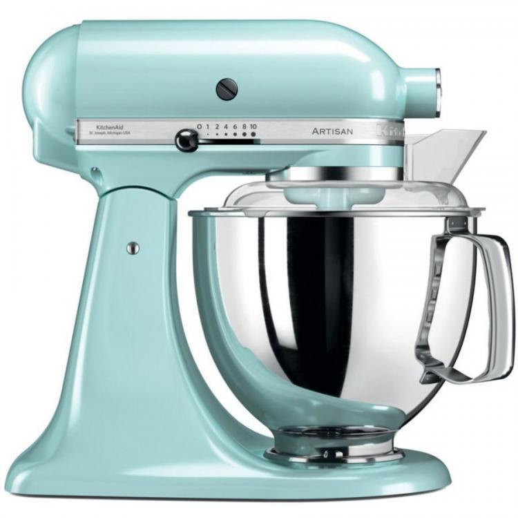 kitchenaid artisan 5ksm175pseic 5 qt.stand mixer (ice blue) with two bowls & flex edge beater volts not for usa