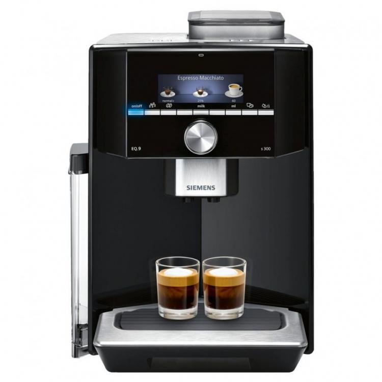 amplitude Nieuwe aankomst Foto siemens eq.9 s300 ti913539de fully automatic coffee machine (1500 watt,  integrated milk system, one touch, cleaning program, double cup cover,)  black (220-240 volts not for usa)