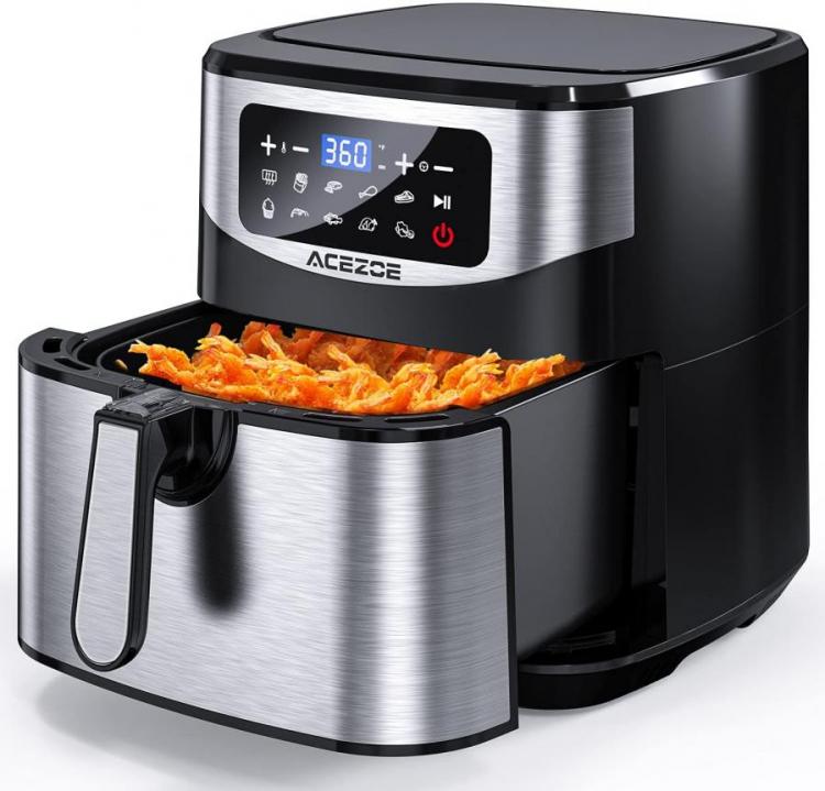 Acezoe 7L XXL Hot Air Fryer, 1800 W Stainless Steel Air Fryer with ...