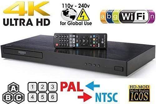 LG 4K Region Free Smart Vi UHD DVD WiFi Ultra Multi 3D Player Blu-ray Region HD 4K & Dolby