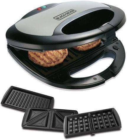 Snack Maker 3-in-1 Sandwich Toaster Waffle Maker Grill Panini Press 750W