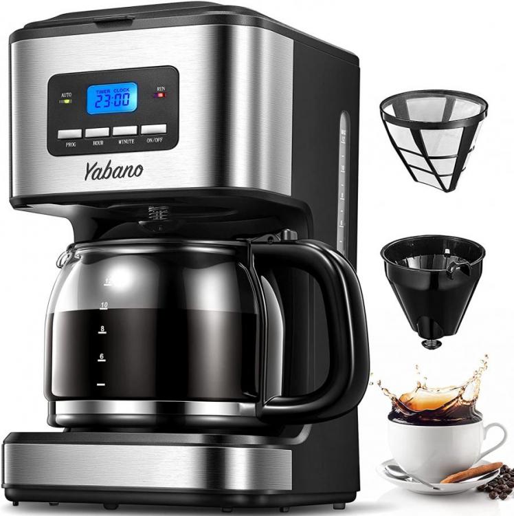 yabano coffee maker, filter machine with timer, 1.8l programmable drip coffee maker 900w 220 volts not for