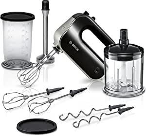 Bosch Hand Stirrer HomeProfessional MFQ4885DE, 2 whisks, 2 stainless steel  dough hooks, shredder, blender, mixing cup, 575 W, black 220-240 volts Not