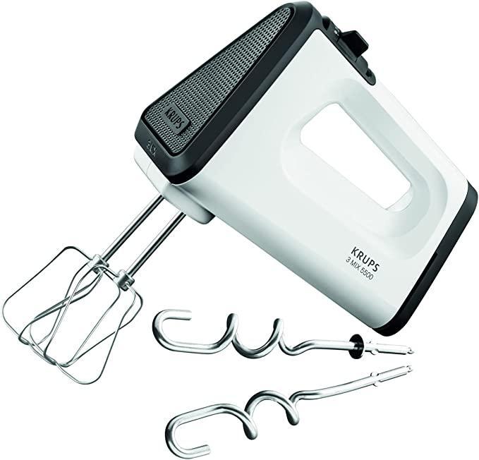 KRUPS 3 Mix 5500 GN5021 hand mixer with turbo level, 500W, turbo whisk, 5  Speeds, stainles