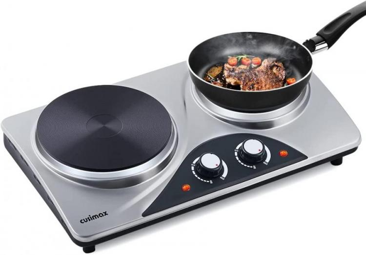 CUSIMAX Double Hot Plate for Cooking, 1800W Portable Electric