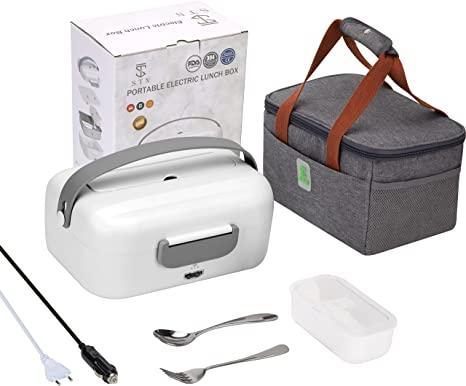 Electric lunch box for car,home,office-portable food warmer heater lunch  box with stainless steel container us plug